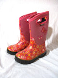 Kids Girls Youth BOGS RAINBOOT Floral Wellies Rain Snow Boots 1 PINK Puddle Jumpers