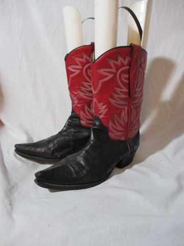 Womens Leather Western Cowboy Gringo Rocker Rider BOOTS 8 RED