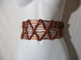 JILL STUART Adjustable Woven Macrame String BELT BROWN Hippie Festival