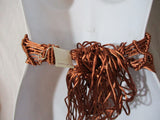 JILL STUART Adjustable Woven Macrame String BELT BROWN Hippie Festival