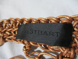 JILL STUART Adjustable Woven Macrame String BELT BROWN Hippie Festival