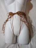 JILL STUART Adjustable Woven Macrame String BELT BROWN Hippie Festival