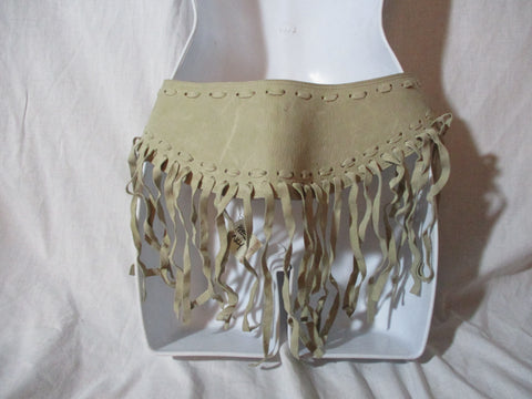 JILL STUART Suede Hippie Leather Fringe Renaissance Faire BELT Festival Fringe XS