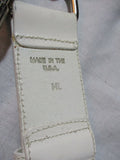 NWT JILL STUART Braid Rope Leather BELT WHITE ML Ring Loop Buckle