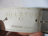 NWT JILL STUART Braid Rope Leather BELT WHITE ML Ring Loop Buckle