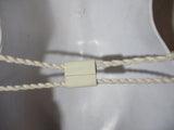 NWT JILL STUART Braid Rope Leather BELT WHITE ML Ring Loop Buckle