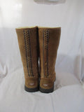 UGG AUSTRALIA 5340 TALL BRAID Suede BOOT Shoe CHESTNUT BROWN 11 Winter