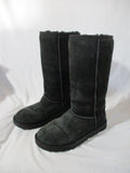 UGG AUSTRALIA 1016224 CLASSIC TALL Suede BOOT Shoe BLACK 10 Winter