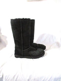 UGG AUSTRALIA 1016224 CLASSIC TALL Suede BOOT Shoe BLACK 10 Winter