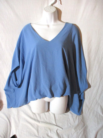 NEW NWT BROOKLYN ROSE Asymmetrical TOP Shirt Blouse INDIGO