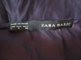 ZARA BASIC Eggplant Sheer TOP Shirt Blouse Purple S