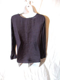 ZARA BASIC Eggplant Sheer TOP Shirt Blouse Purple S