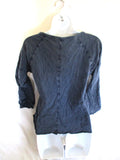 LUCKY BRAND COW SKULL Printed 3/4 Long Sleeve Tee Shirt Top M Blue T