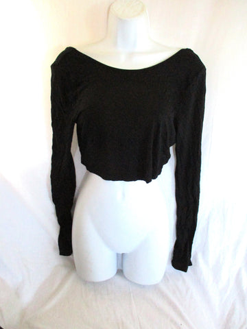NWT NEW FREE PEOPLE BEACH Belly Crop Top Shirt BLACK M