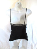 Womens FREE PEOPLE Lace Trim Cami Tank Crop Top BLACK L Lingerie