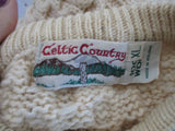 Mens CELTIC COUNTY IRELAND WOOL Sweater Fisherman XL Hand Knit ECRU