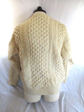 Mens CELTIC COUNTY IRELAND WOOL Sweater Fisherman XL Hand Knit ECRU