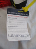 NWT LUISA VIA ROMA Luxury Braid Rope BELT BLACK Red Fringe Tassel