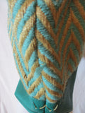STEVEN STEVE MADDEN Woven Knit CHEVRON Tote Shopper Shoulder Bag AQUA JANDREAS