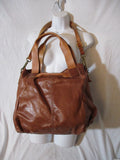 AS98 Purse Bag Leather SADDLE HOBO TOTE Shoulder Bag BROWN AS 98