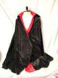 Vintage Reversible CAPE Adult Costume Cosplay Disguise Halloween Superhero BLACK RED