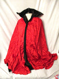 Vintage Reversible CAPE Adult Costume Cosplay Disguise Halloween Superhero BLACK RED