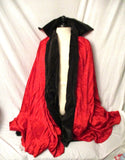 Vintage Reversible CAPE Adult Costume Cosplay Disguise Halloween Superhero BLACK RED