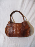 MICHAEL ROME ITALY BROWN Alligator CROC leather tote bag satchel purse bag Shoulder