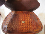 MICHAEL ROME ITALY BROWN Alligator CROC leather tote bag satchel purse bag Shoulder