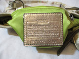 COACH Signature Logo 2 Way 19868 Handbag Tote SHOULDER BAG Jacquard Canvas Leather
