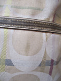 COACH Signature Logo 2 Way 19868 Handbag Tote SHOULDER BAG Jacquard Canvas Leather