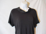 Womens LANVIN PARIS SILK VISCOSE RUCHED Dress M BLACK Sheath