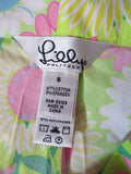 Womens LILLY PULITZER FLORAL SHORT Shorts 6 YELLOW GREEN
