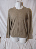 NWT Womens CALVIN KLEIN V-Neck Sweater BEIGE M Pullover Top Wool Blend
