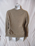 NWT Womens CALVIN KLEIN V-Neck Sweater BEIGE M Pullover Top Wool Blend