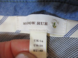 Womens Meadow Rue Striped Pinhole Design SHORT Shorts 10 GREEN WHITE