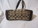 COACH Signature Logo F10659 Handbag Tote SHOULDER BAG Jacquard Canvas Leather