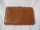 COACH Leather Bifold Change Purse Wallet Pouch BROWN Organizer Snap