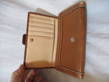 COACH Leather Bifold Change Purse Wallet Pouch BROWN Organizer Snap