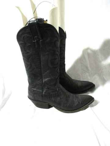 Womens NOCONA BOOTS USA Western Cowboy Leather 6 BLACK Rider ROCKER Rodeo