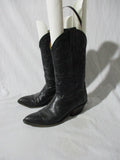 Womens NOCONA BOOTS USA Western Cowboy Leather 6 BLACK Rider ROCKER Rodeo