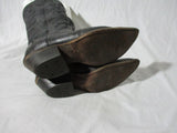 Womens NOCONA BOOTS USA Western Cowboy Leather 6 BLACK Rider ROCKER Rodeo