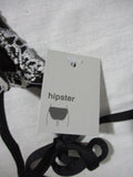 NWT NEW MOSSIMO SWIM Crochet Boho Bikini Swimsuit BLACK White L