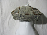 BETSEY JOHNSON Snakeskin Leather Whipstitch Satchel Shoulder Bag GRAY Stud