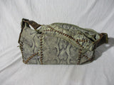 BETSEY JOHNSON Snakeskin Leather Whipstitch Satchel Shoulder Bag GRAY Stud
