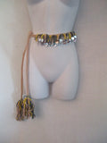 NWT NEW JILL STUART BELT ESMERALD Made in USA FRINGE TASSELS ROPE SEQUIN