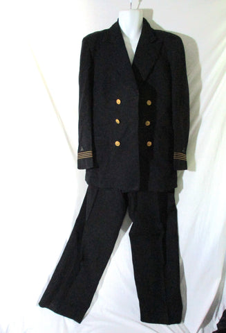 Vintage MILITARY UNIFORM Set Sport Jacket Suit Blazer NAVY BLUE 44 / 31 Formal Wedding
