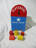 Vintage PLAYSKOOL U.S. MAIL POSTAL STATION Set Blocks Mailbox Toy Toddler Preschool
