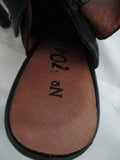 No. 704b. High Heel Open Toe Shoe Slide Mule 38 BLACK LEATHER