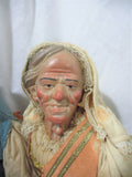 Vintage Set 3 Doll Figurine Sculpture Weird Art Curio Folk Art with Outfit